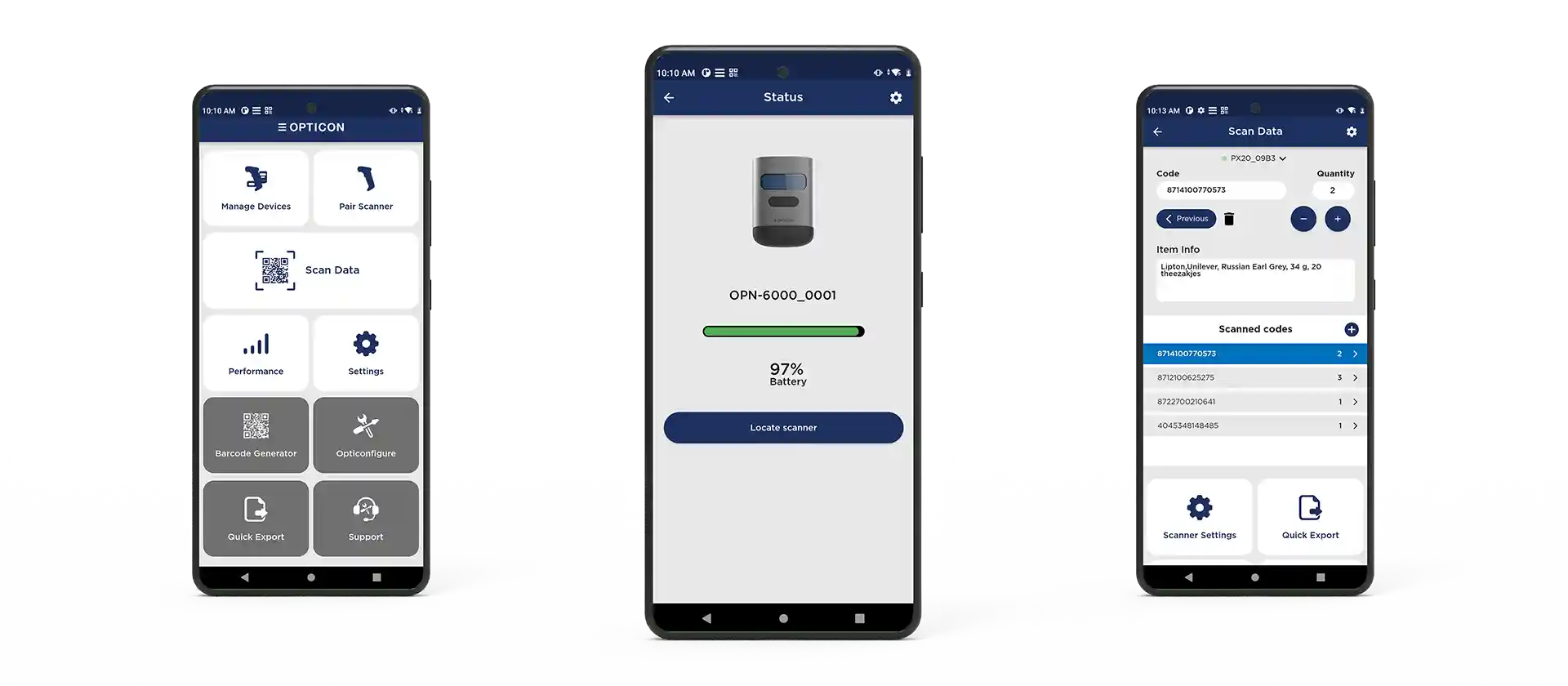 Opticonnect mobile, the Opticon app